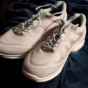 Ecco Fjuel Running Shoes size 11 Grey and White baby blue shoe strings